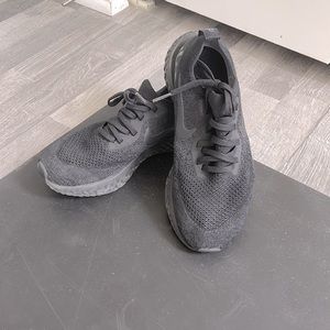 Nike epic react running shoes all black, looks like new.